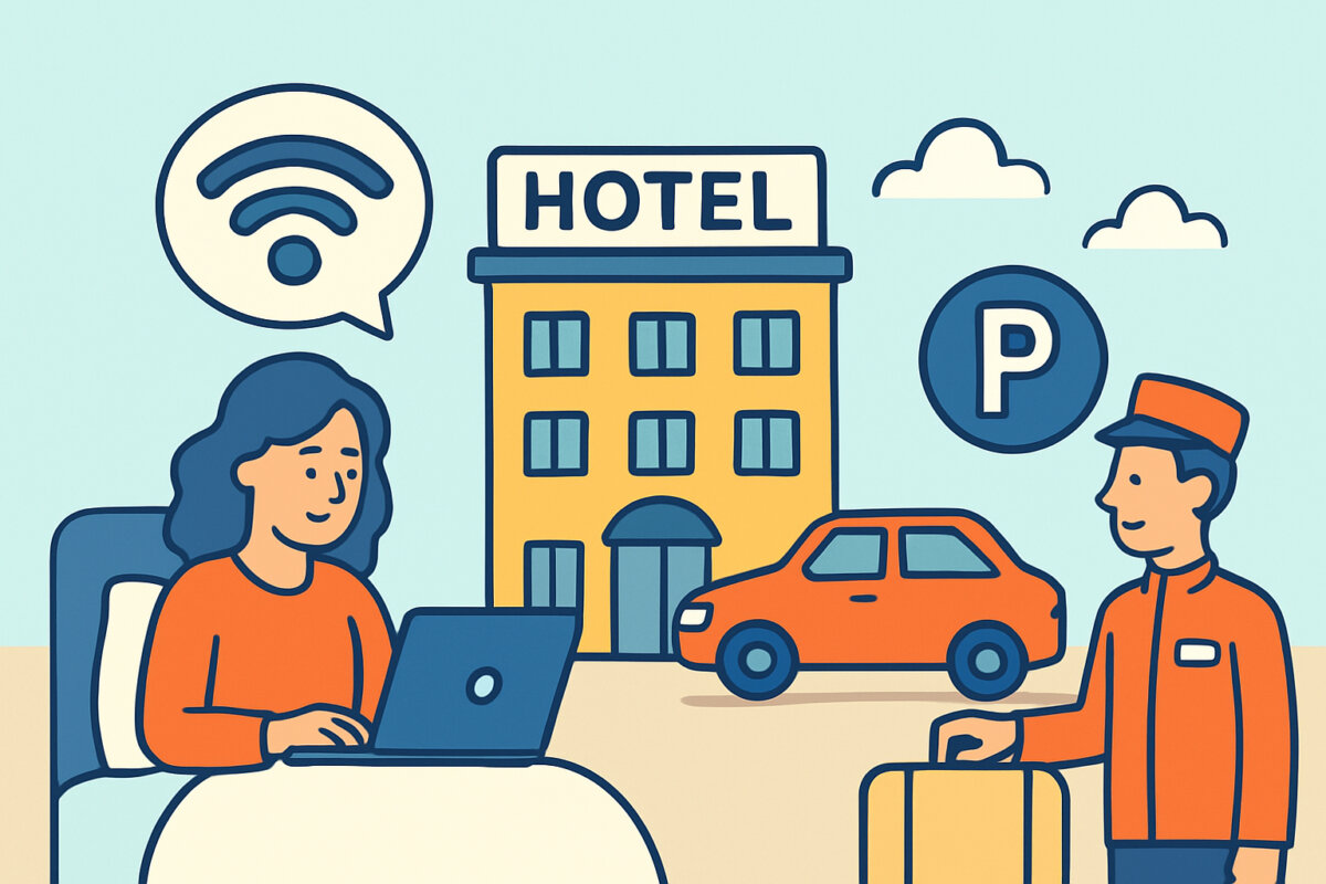 Hotellin Wi-Fi pysäköinti ja muut lisäpalvelut – mitä sisältyy hintaan